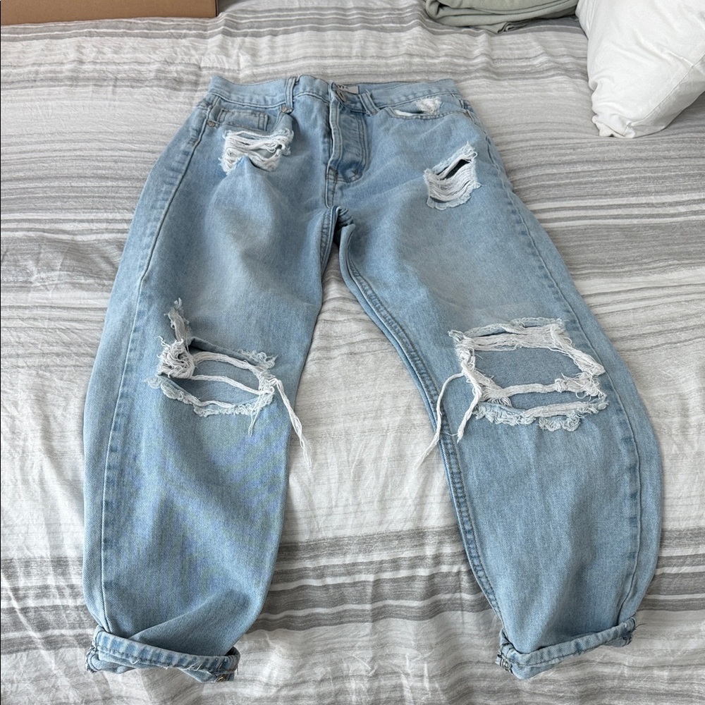 Distressed Light Blue Women's Jeans